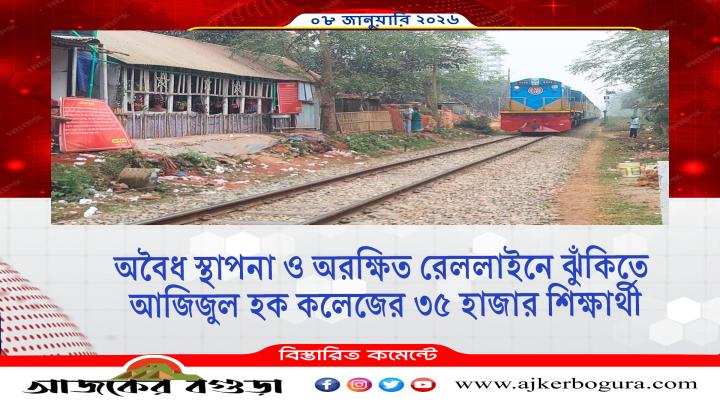 মৃত্যুফাঁদে আজিজুল হক কলেজের শিক্ষার্থীরা: রেললাইন ঘেঁষে অবৈধ স্থাপনায় চরম ঝুঁকি